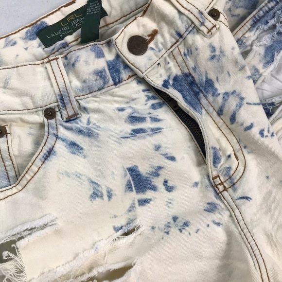 LRL RALPH LAUREN -  Cut-off Ripped Shorts Sz4 Ins 3.5 - Picture 4 of 8
